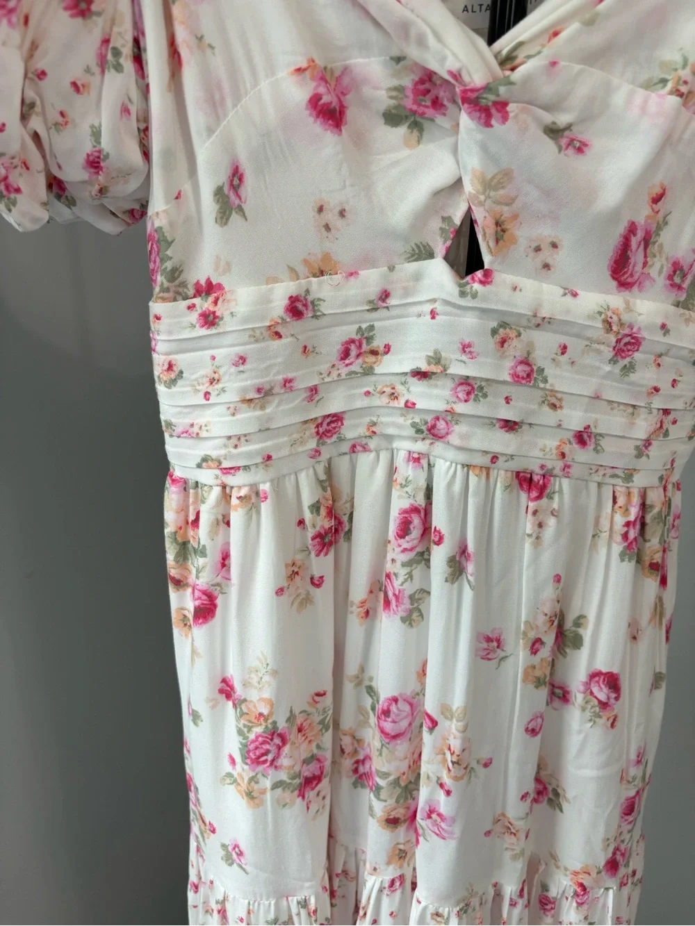 Altar'd State White Pink Floral Solana Maxi Dress Size S NWT ASWD-253-843 - Picture 3 of 10